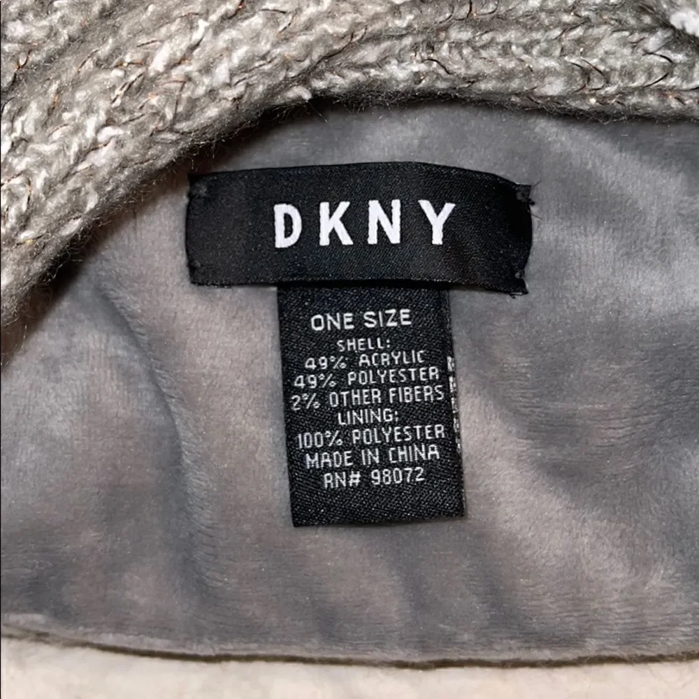 NWT DKNY grey winter fleece lined headband
